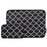 CANVASARTISAN H39-T0121 Rhombus Grid Pattern Laptop Sleeve Screatch-resistant Zipper Notebook Bag with Small Bag - Black/for 11-inch Laptop - 1