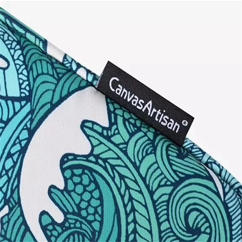 CANVASARTISAN H3-14 Sea Wave Pattern Shockproof Laptop Sleeve Zipper Notebook Carrying Bag with Front Pocket - Green/for 11-inch Laptop - 7