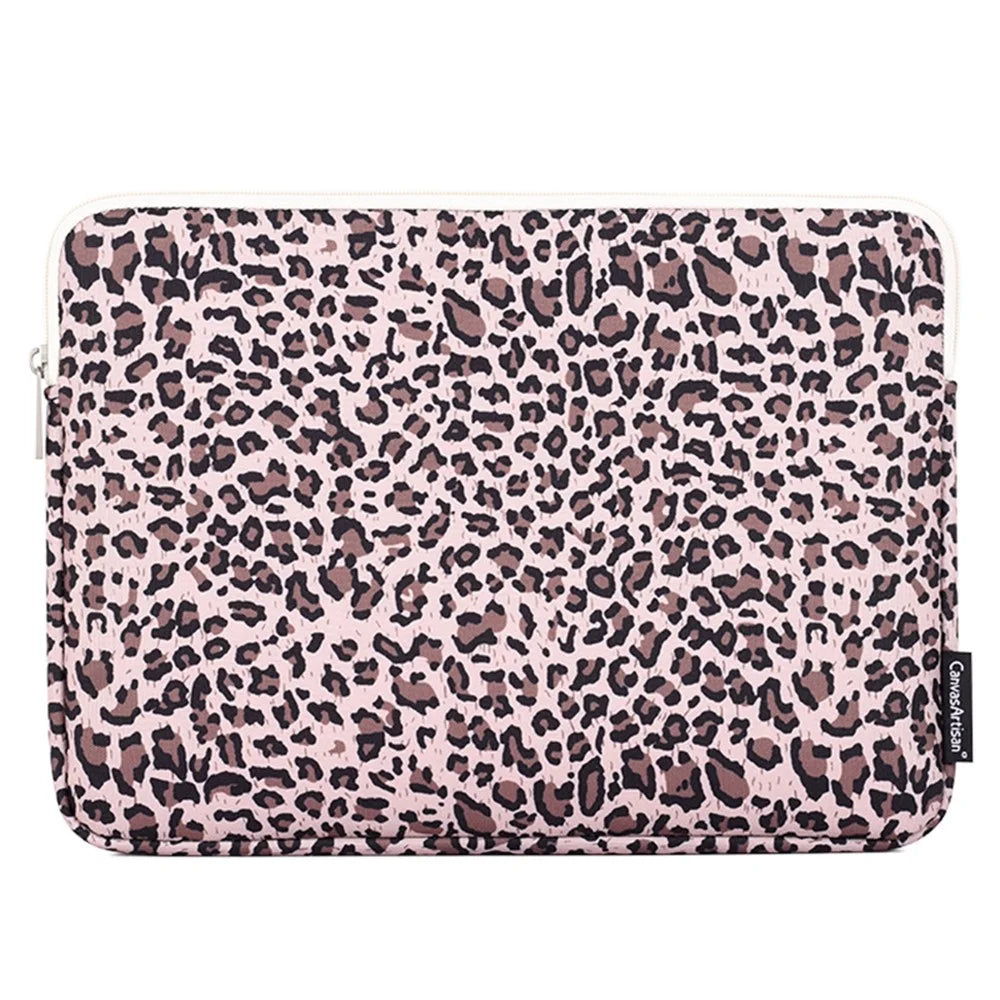 CANVASARTISAN H31-51 Leopard Printing Shockproof Notebook Sleeve Carrying Case Laptop Soft Liner Bag - Yellow/for 11-inch Laptop - 1