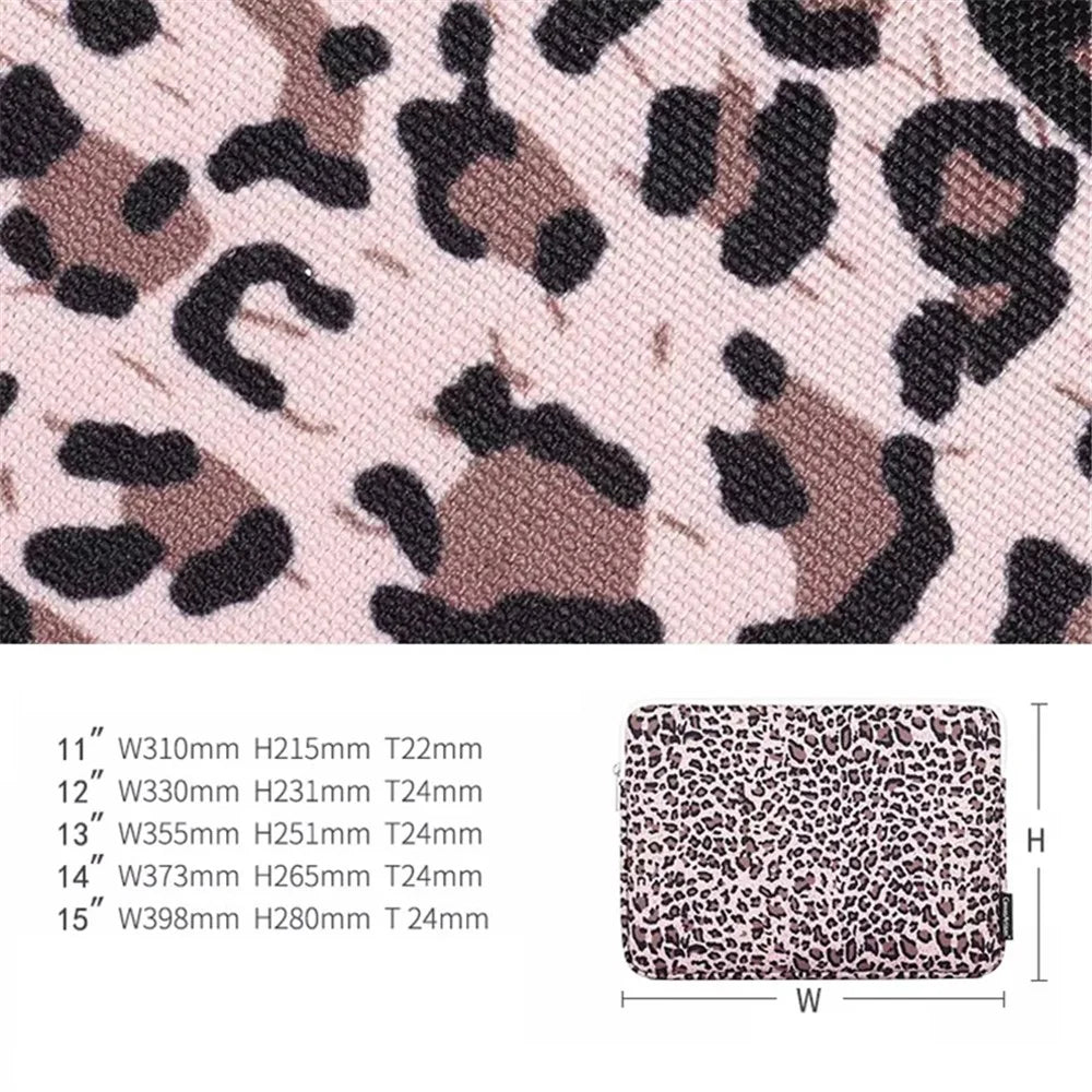 CANVASARTISAN H31-51 Leopard Printing Shockproof Notebook Sleeve Carrying Case Laptop Soft Liner Bag - Yellow/for 11-inch Laptop - 6