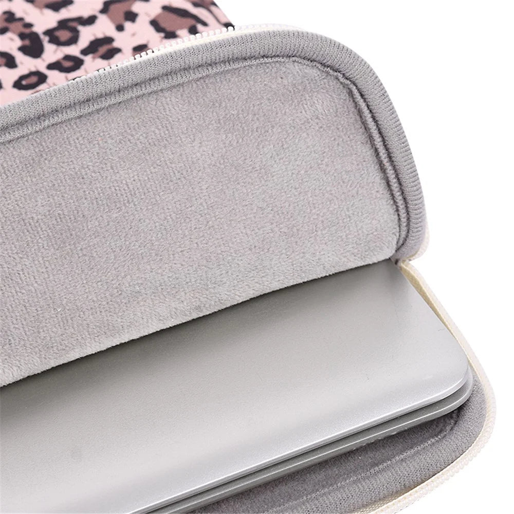 CANVASARTISAN H31-51 Leopard Printing Shockproof Notebook Sleeve Carrying Case Laptop Soft Liner Bag - Yellow/for 11-inch Laptop - 7
