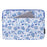 CANVASARTISAN G54-11 Front Pocket Zipper PU Leather Laptop Sleeve Flower Pattern Full Protection Notebook Carrying Bag - Blue/White/for 11-inch Laptop - 1