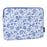 CANVASARTISAN G54-11 Front Pocket Zipper PU Leather Laptop Sleeve Flower Pattern Full Protection Notebook Carrying Bag - Blue/White/for 11-inch Laptop - 2