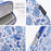 CANVASARTISAN G54-11 Front Pocket Zipper PU Leather Laptop Sleeve Flower Pattern Full Protection Notebook Carrying Bag - Blue/White/for 11-inch Laptop - 4
