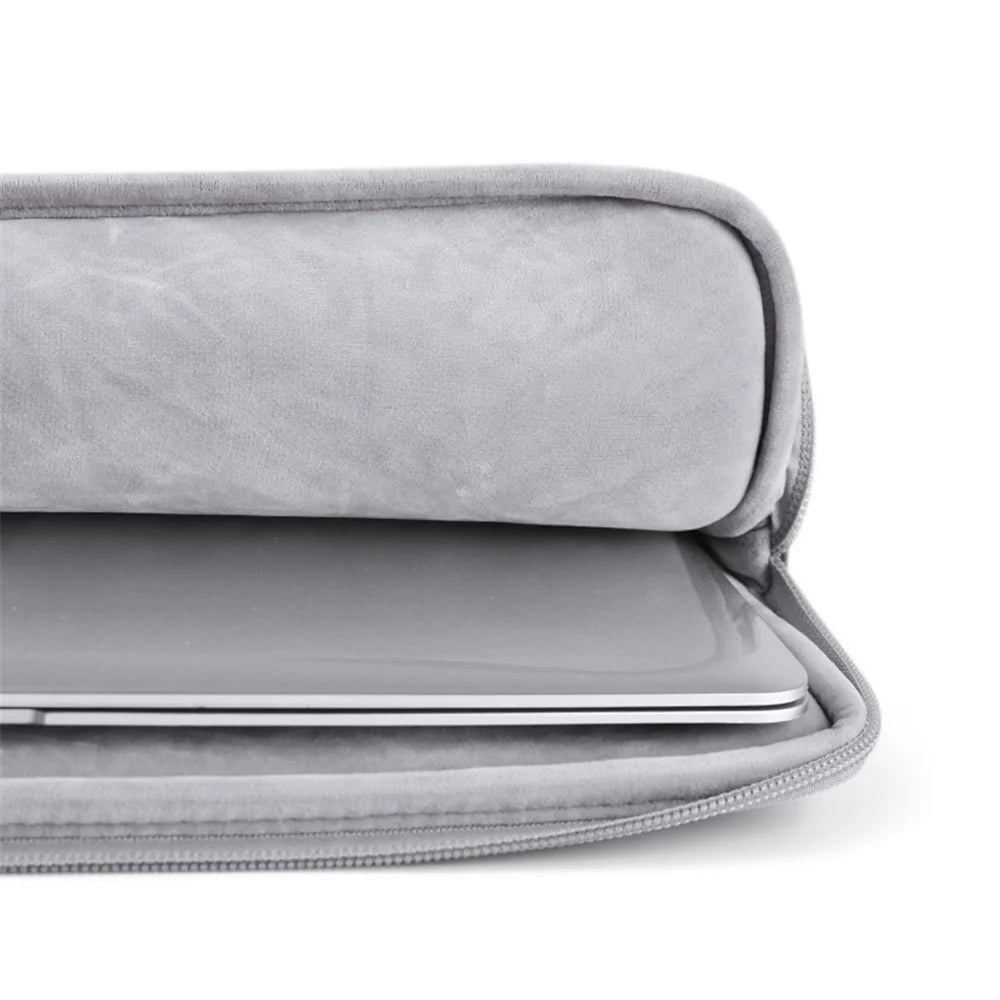 CANVASARTISAN L11-T0321 Solid Color PU Leather Notebook Case Shockproof Protective Sleeve Bag with Small Bag - Grey/for 11-inch Laptop - 5