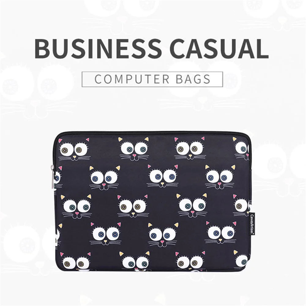 CANVASARTISAN H22-01 Eyes Pattern Laptop Carrying Bag Notebook PC Protective Sleeve - Black/for 11-inch Laptop - 2
