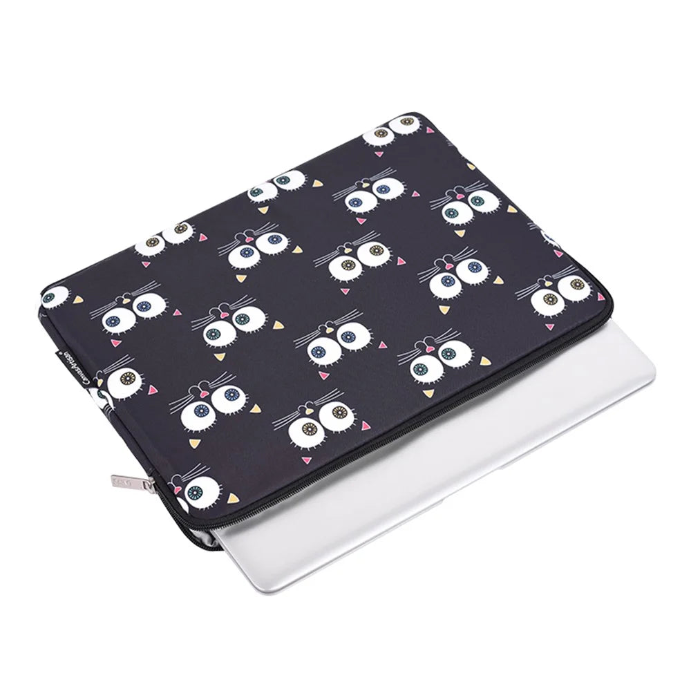 CANVASARTISAN H22-01 Eyes Pattern Laptop Carrying Bag Notebook PC Protective Sleeve - Black/for 11-inch Laptop - 3