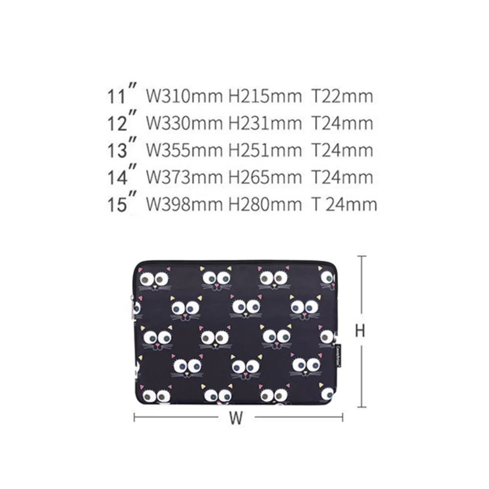 CANVASARTISAN H22-01 Eyes Pattern Laptop Carrying Bag Notebook PC Protective Sleeve - Black/for 11-inch Laptop - 5