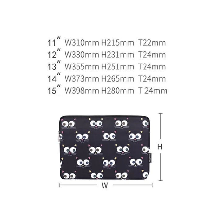 CANVASARTISAN H22-01 Eyes Pattern Laptop Carrying Bag Notebook PC Protective Sleeve - Black/for 11-inch Laptop - 5