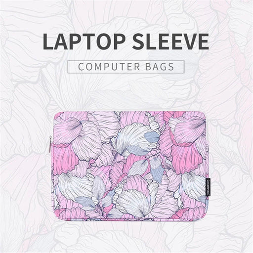CANVASARTISAN G56-01 PU Leather Laptop Sleeve Carrying Case Notebook Bag with Flower Pattern - Pink/for 11-inch Laptop - 2