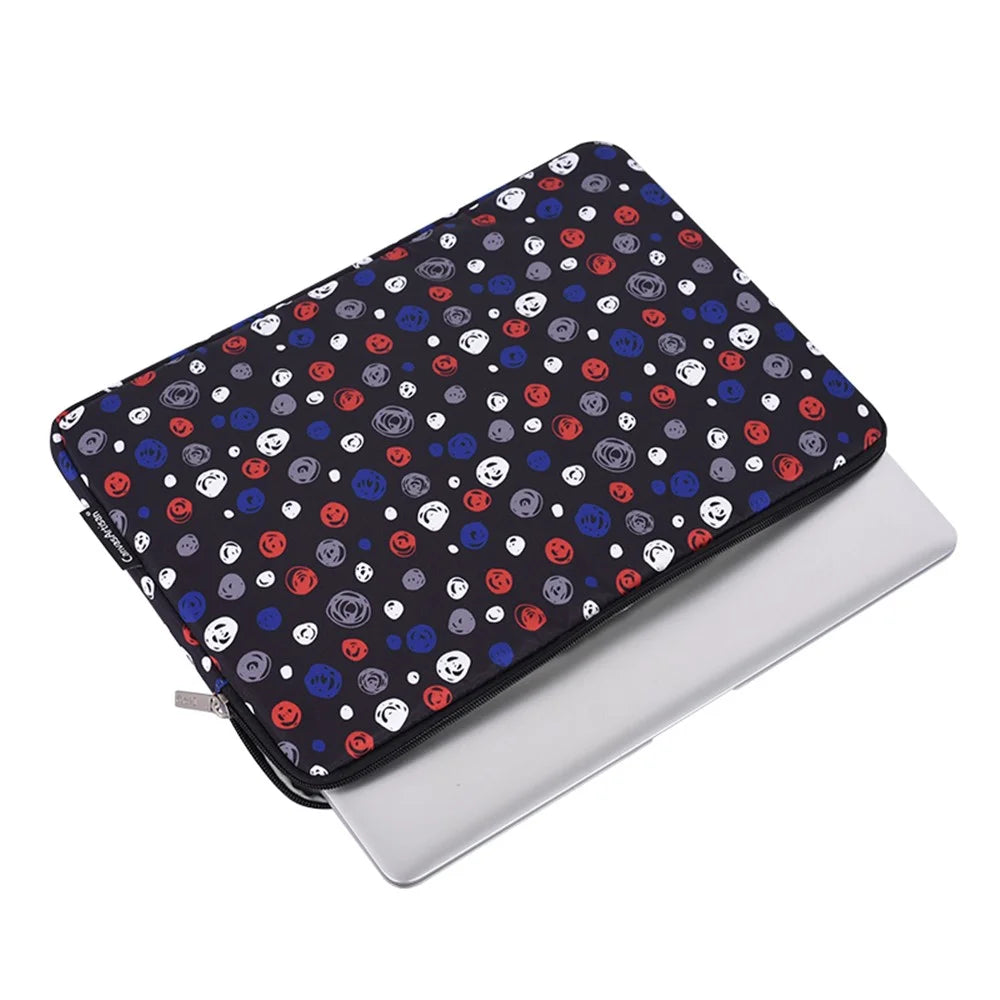 CANVASARTISAN H13-01 Dots Printing Laptop Bag Protective Sleeve Zipper Notebook Case - Black/for 11-inch Laptop - 3