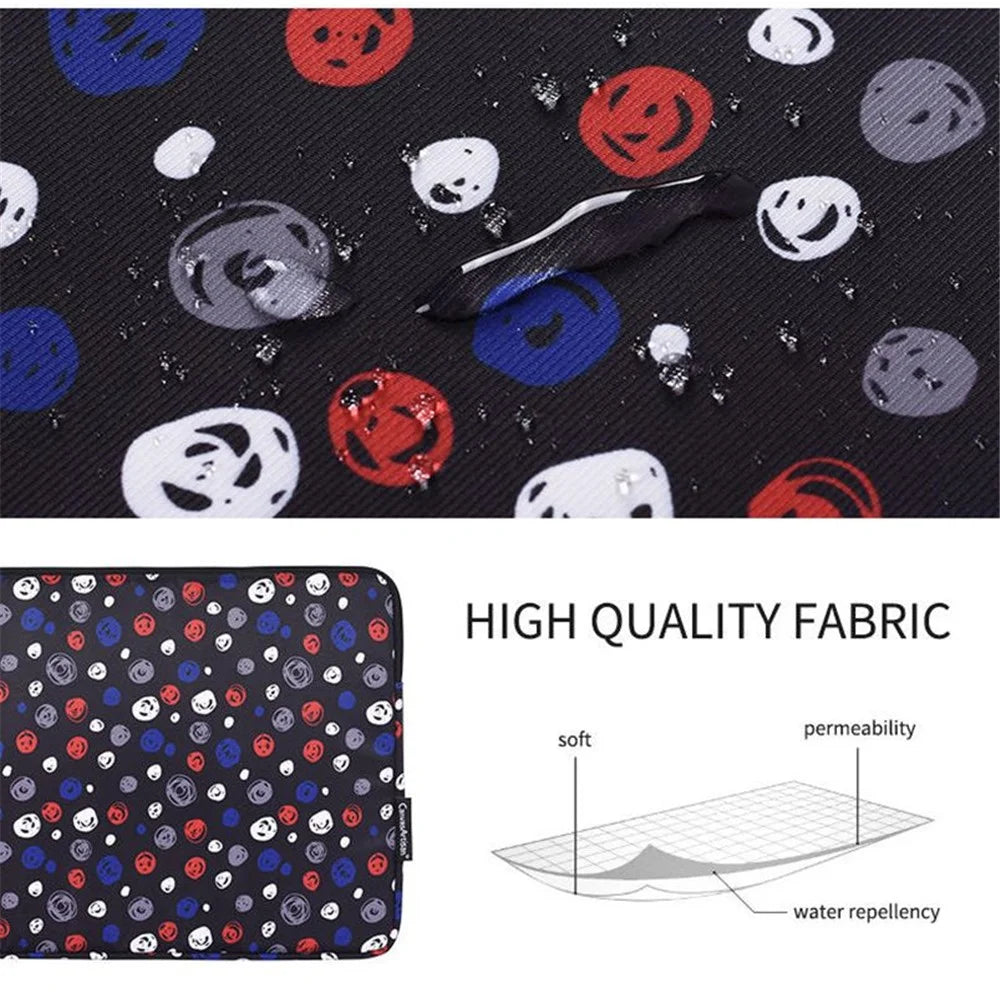 CANVASARTISAN H13-01 Dots Printing Laptop Bag Protective Sleeve Zipper Notebook Case - Black/for 11-inch Laptop - 5