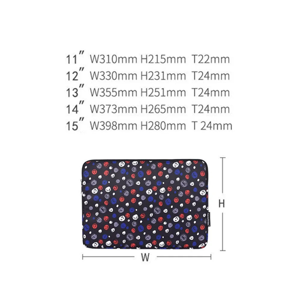 CANVASARTISAN H13-01 Dots Printing Laptop Bag Protective Sleeve Zipper Notebook Case - Black/for 11-inch Laptop - 6
