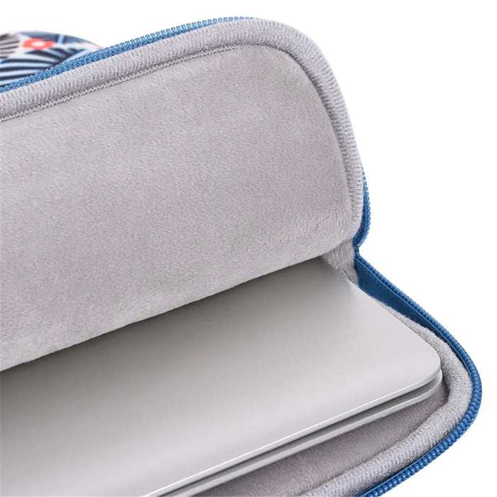 CANVASARTISAN H37-01 Polyester Notebook Bag Case Leaves Pattern Soft Liner Scratch-proof Laptop Sleeve - Blue/for 11-inch Laptop - 7