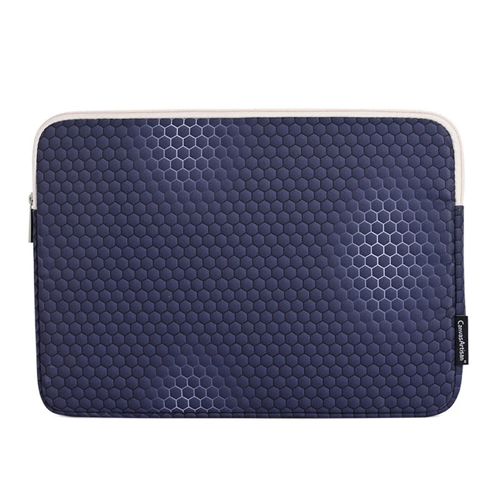 CANVASARTISAN H48-01 Laptop Sleeve Scratch-resistant Honeycomb Pattern Notebook Carrying Bag - Dark Blue/for 11-inch Laptop - 1