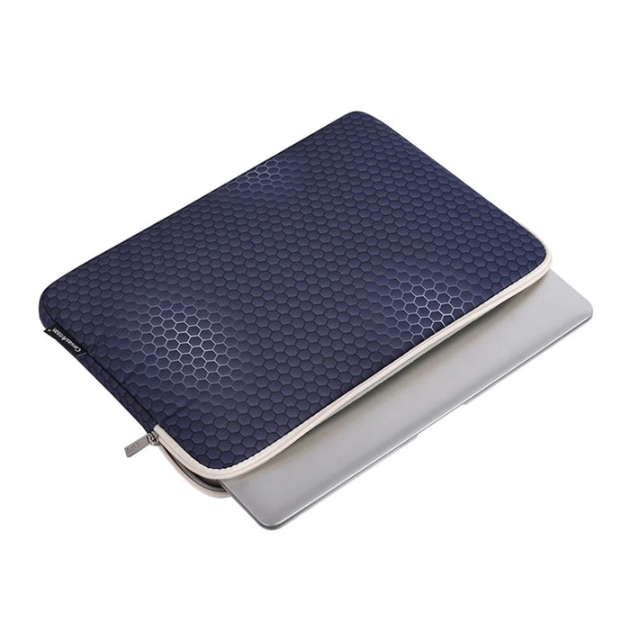CANVASARTISAN H48-01 Laptop Sleeve Scratch-resistant Honeycomb Pattern Notebook Carrying Bag - Dark Blue/for 11-inch Laptop - 3