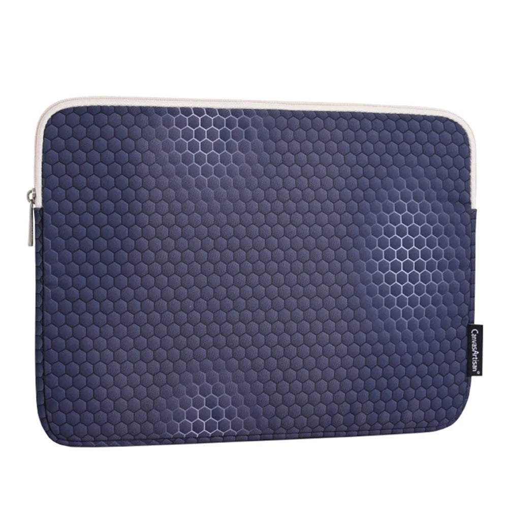 CANVASARTISAN H48-01 Laptop Sleeve Scratch-resistant Honeycomb Pattern Notebook Carrying Bag - Dark Blue/for 11-inch Laptop - 6