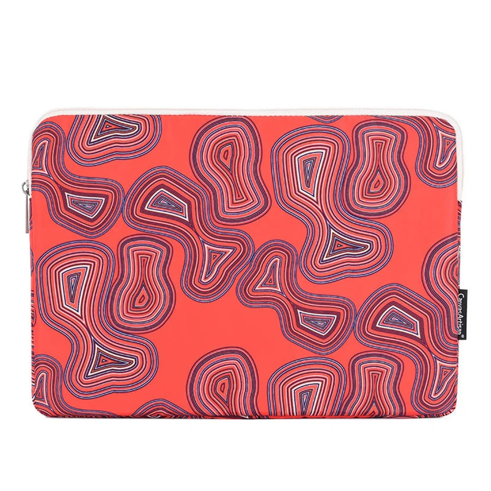 CANVASARTISAN H23-01 Geometric Pattern Shockproof Laptop Sleeve Notebook Carrying Case - Red/for 11-inch Laptop - 1