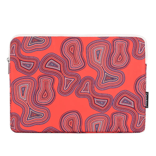 CANVASARTISAN H23-01 Geometric Pattern Shockproof Laptop Sleeve Notebook Carrying Case - Red/for 11-inch Laptop - 1
