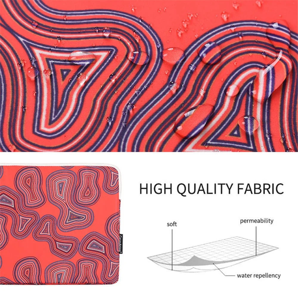 CANVASARTISAN H23-01 Geometric Pattern Shockproof Laptop Sleeve Notebook Carrying Case - Red/for 11-inch Laptop - 4