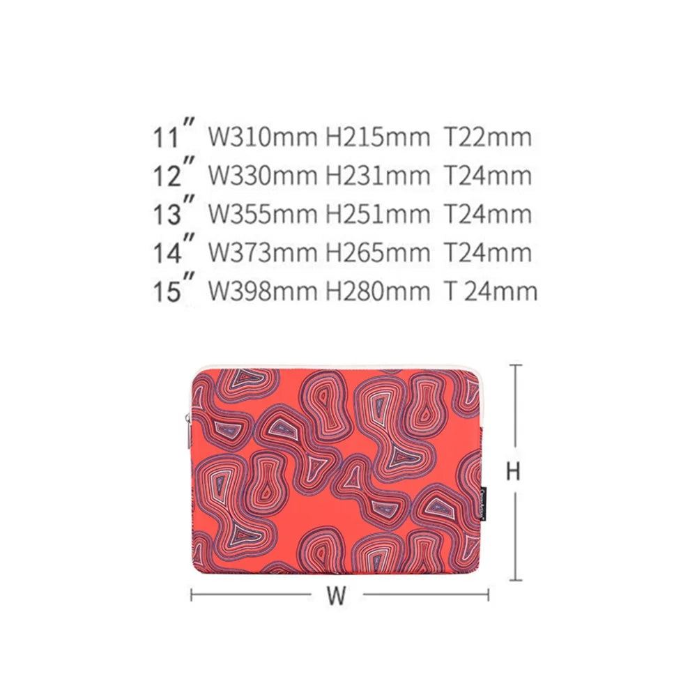 CANVASARTISAN H23-01 Geometric Pattern Shockproof Laptop Sleeve Notebook Carrying Case - Red/for 11-inch Laptop - 5