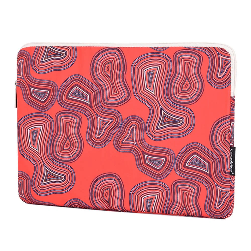 CANVASARTISAN H23-01 Geometric Pattern Shockproof Laptop Sleeve Notebook Carrying Case - Red/for 11-inch Laptop - 6