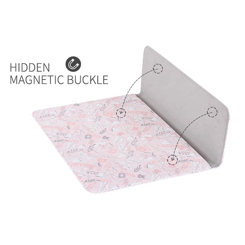 CANVASARTISAN E4-01 Flower Leaf Pattern PU Leather Laptop Sleeve Notebook Shockproof Case Carrying Bag - Pink/for 12-inch Laptop - 3