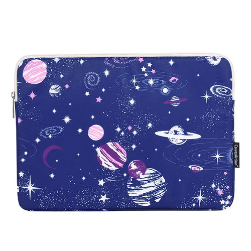 CANVASARTISAN H25-01 Ultra-thin Polyester Laptop Sleeve Pouch Outer Space Pattern Notebook Bag - Blue/for 11-inch Laptop - 1
