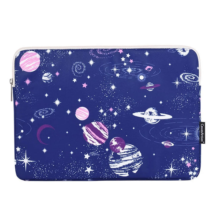 CANVASARTISAN H25-01 Ultra-thin Polyester Laptop Sleeve Pouch Outer Space Pattern Notebook Bag - Blue/for 11-inch Laptop - 1