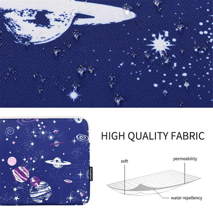 CANVASARTISAN H25-01 Ultra-thin Polyester Laptop Sleeve Pouch Outer Space Pattern Notebook Bag - Blue/for 11-inch Laptop - 4