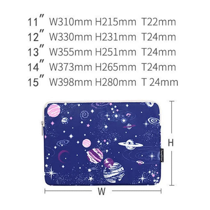 CANVASARTISAN H25-01 Ultra-thin Polyester Laptop Sleeve Pouch Outer Space Pattern Notebook Bag - Blue/for 11-inch Laptop - 5