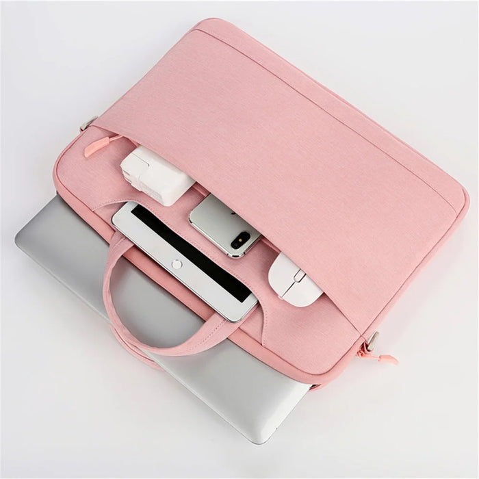 P510 Business Style Laptop Bag Notebook Sleeve Computer Sleeve 14'' Laptop Handbag with Shoulder Strap - Pink - 4