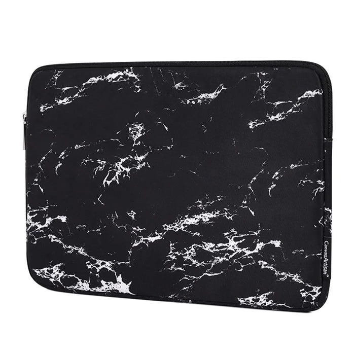 CANVASARTISAN H32-T0123 Marble Pattern Laptop PC Sleeve Soft Linner Notebook Bag with Small Bag - Black/for 11-inch Laptop - 4