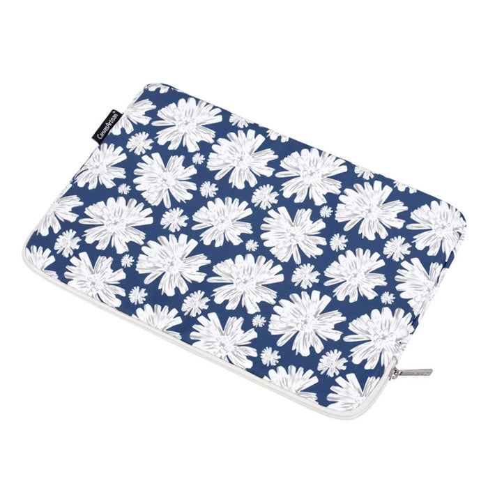 CANVASARTISAN H34-T0111 Chrysanthemum Pattern Laptop Sleeve Zipper Carrying Case with Small Bag - Blue/for 11-inch Laptop - 5