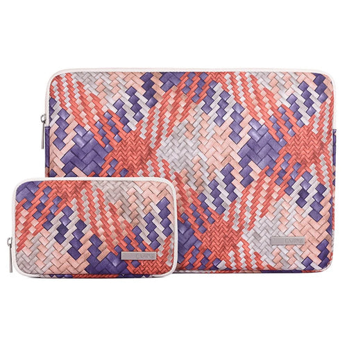 CANVASARTISAN G5-T0121 Woven Pattern Notebook Case Anti-scratch Laptop Sleeve with Small Bag - Orange/for 11-inch Laptop - 1