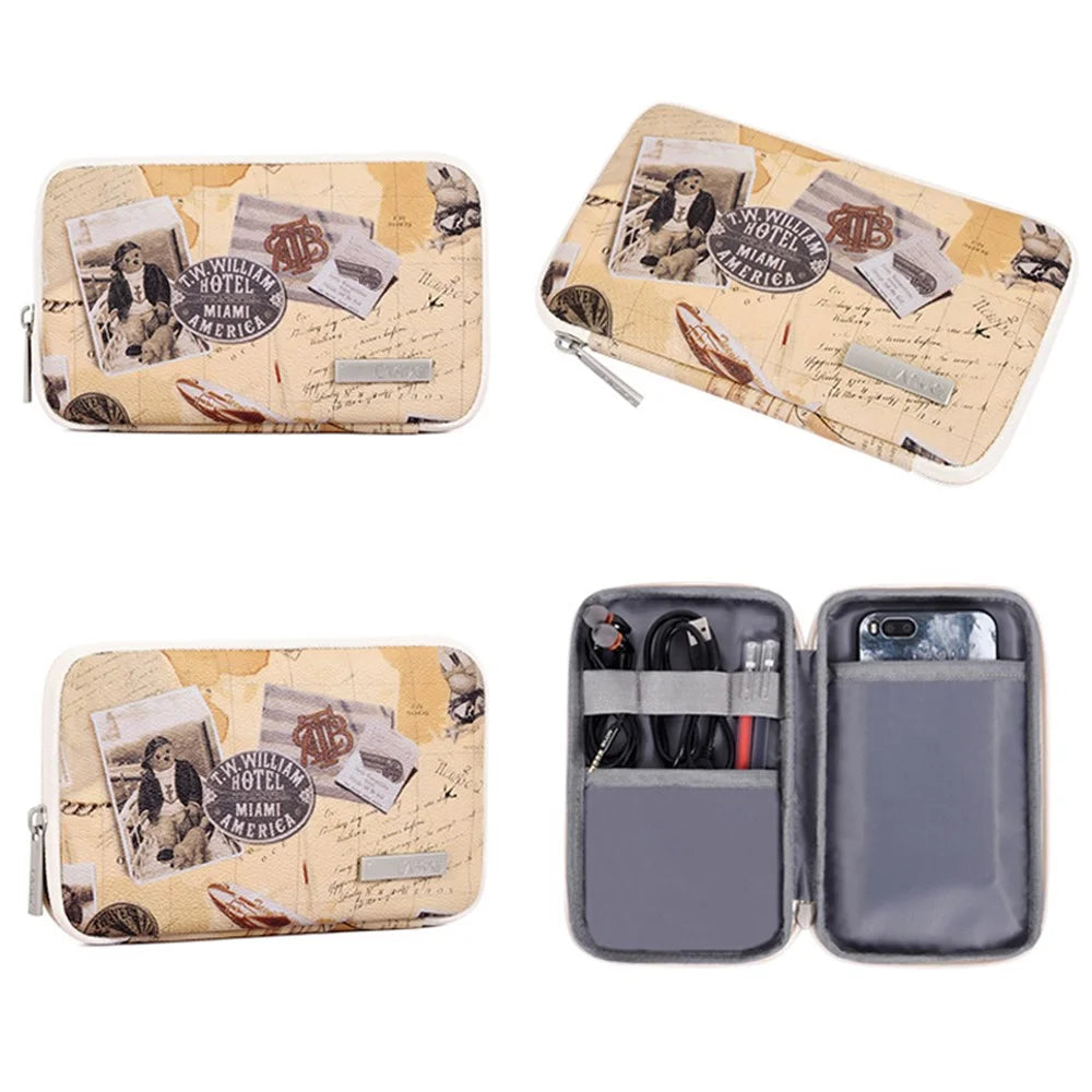 CANVASARTISAN G3-T0121 Postcard Design Laptop Sleeve Bag Notebook Computer Case with Small Bag - Brown/for 11-inch Laptop - 5