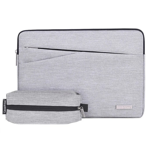 CANVASARTISAN L2-110 Cloth Texture Side Pocket Laptop Sleeve Notebook Bag with Small Bag - Light Grey/for 13-inch Laptop - 1