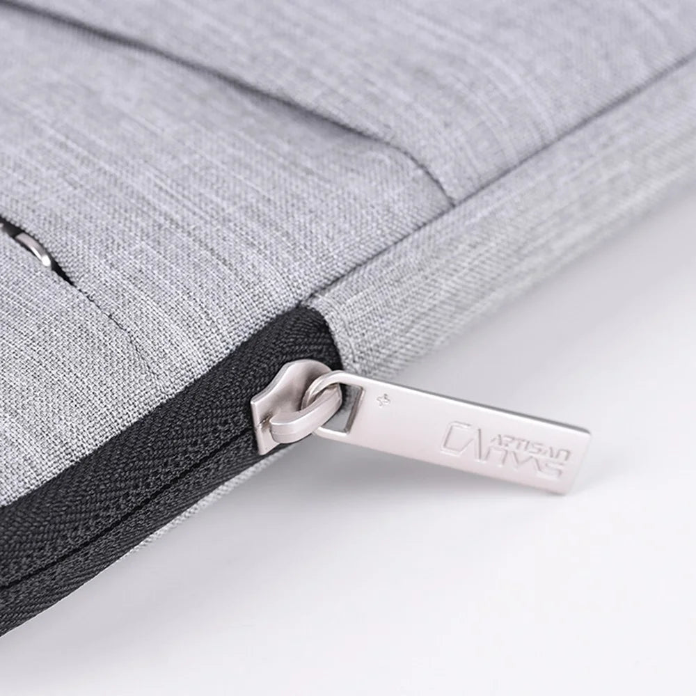 CANVASARTISAN L2-110 Cloth Texture Side Pocket Laptop Sleeve Notebook Bag with Small Bag - Light Grey/for 13-inch Laptop - 5