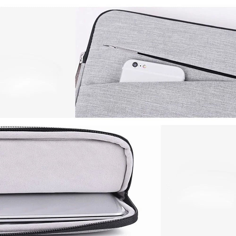 CANVASARTISAN L2-110 Cloth Texture Side Pocket Laptop Sleeve Notebook Bag with Small Bag - Light Grey/for 13-inch Laptop - 6