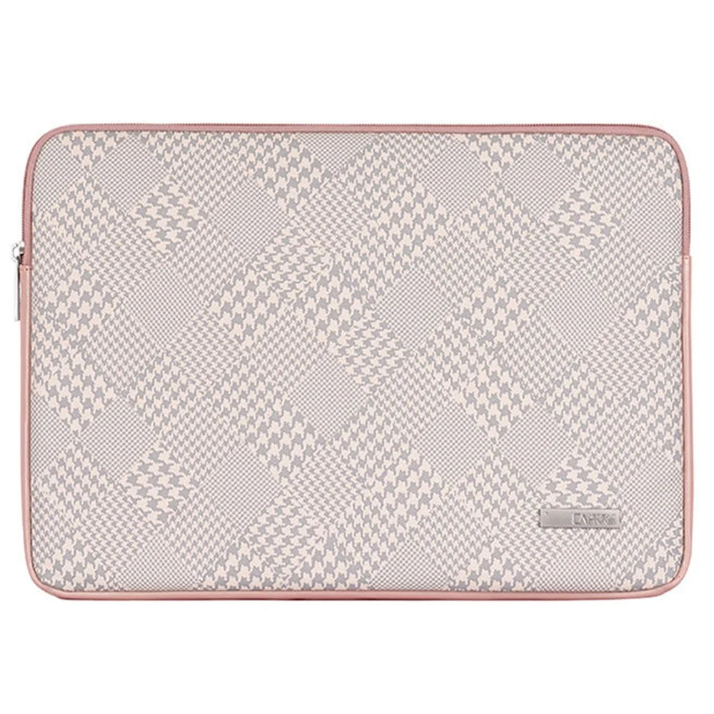 CANVASARTISAN L21-04 Houndstooth Pattern Protective Laptop Sleeve Notebook Case - Pink Edge/for 11-inch Laptop - 1