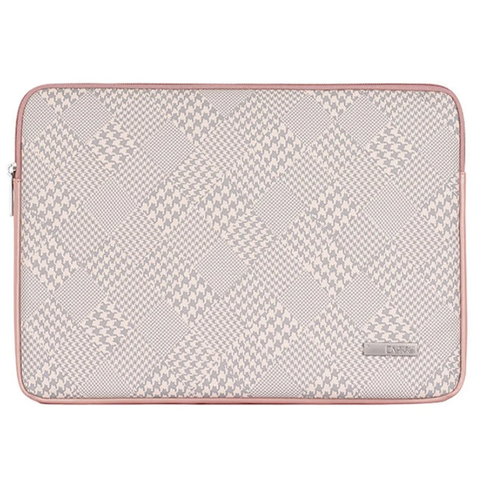 CANVASARTISAN L21-04 Houndstooth Pattern Protective Laptop Sleeve Notebook Case - Pink Edge/for 11-inch Laptop - 1