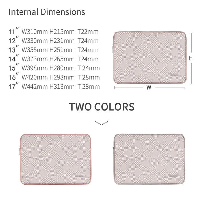 CANVASARTISAN L21-04 Houndstooth Pattern Protective Laptop Sleeve Notebook Case - Pink Edge/for 11-inch Laptop - 6
