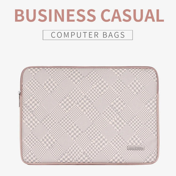 CANVASARTISAN L21-04 Houndstooth Pattern Protective Laptop Sleeve Notebook Case - Pink Edge/for 11-inch Laptop - 7