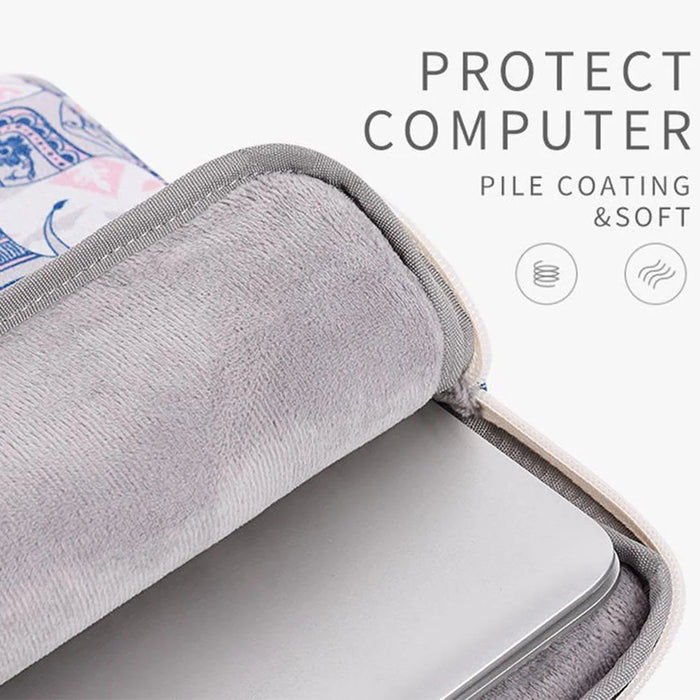 CANVASARTISAN H27-01 Elephant Printing Laptop Protective Sleeve Ultra-thin Notebook PC Bag - White/for 11-inch Laptop - 5