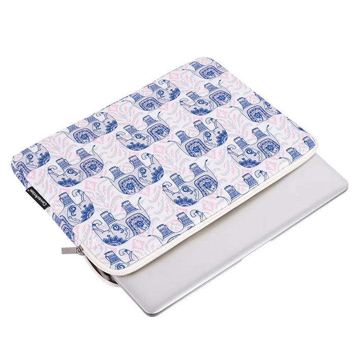 CANVASARTISAN H27-01 Elephant Printing Laptop Protective Sleeve Ultra-thin Notebook PC Bag - White/for 11-inch Laptop - 7
