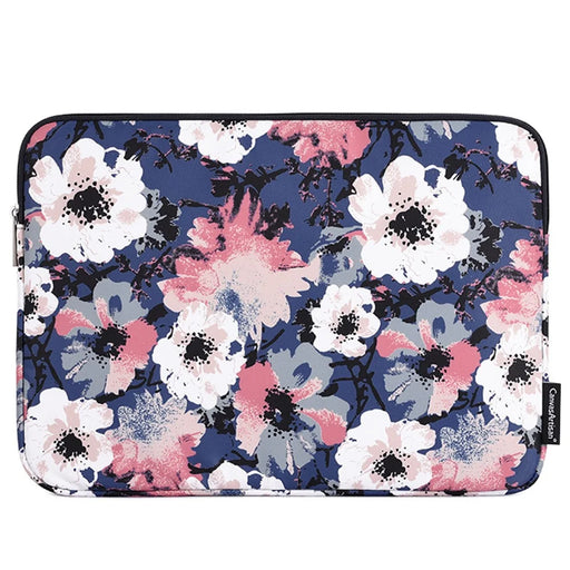CANVASARTISAN H43-01 Laptop Sleeve Case Watercolor Flower Printing Notebook Carrying Bag - Blue/for 11-inch Laptop - 1
