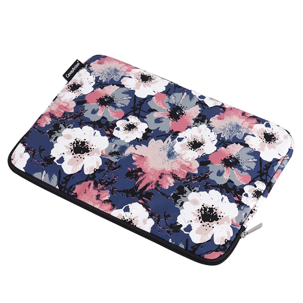 CANVASARTISAN H43-01 Laptop Sleeve Case Watercolor Flower Printing Notebook Carrying Bag - Blue/for 11-inch Laptop - 5