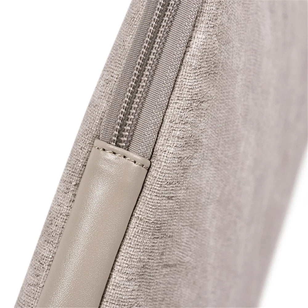 CANVASARTISAN L22-04 PU Leather Waterproof Notebook Carrying Bag Ultra-thin Laptop Sleeve - Light Grey/for 11-inch Laptop - 4