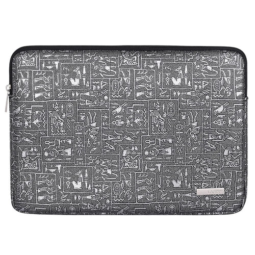 CANVASARTISAN L27-04 Egypt Style Pattern Printing Laptop Sleeve Bag Zipper Closure Notebook Protective Case - Grey/for 11-inch Laptop - 1