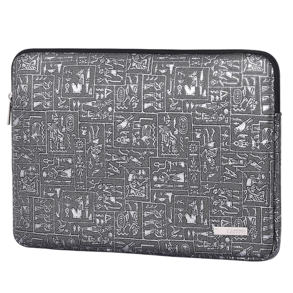 CANVASARTISAN L27-04 Egypt Style Pattern Printing Laptop Sleeve Bag Zipper Closure Notebook Protective Case - Grey/for 11-inch Laptop - 2